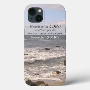 Case-Mate iPhone Case Photo Wavy Ocean Shore Proverbes Bible Verse Sea