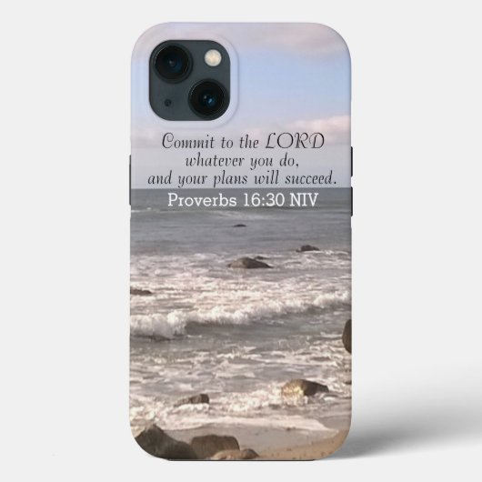 Coques Case-Mate iPhone Photo Wavy Ocean Shore Proverbes Bible Verse Sea (Verso)