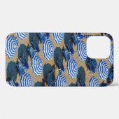 Coques Case-Mate iPhone Photographie aérienne de umbrell de patio bleu et  (Verso (horizontal))