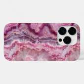 Coques Case-Mate iPhone Photographie de la macro en pierre d'agate rose (Verso (horizontal))
