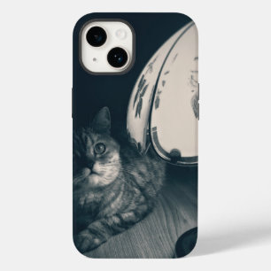 Coque Pour iPhone 14 Photographie de style noir de chats et lampes
