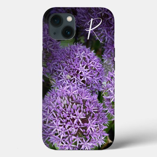 Coques Case-Mate iPhone Photographie Fleurs violettes Monogramme (Verso)