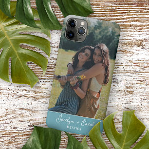 Coque iPhone 15 Mini Photographie personnalisée de meilleurs amis sur b