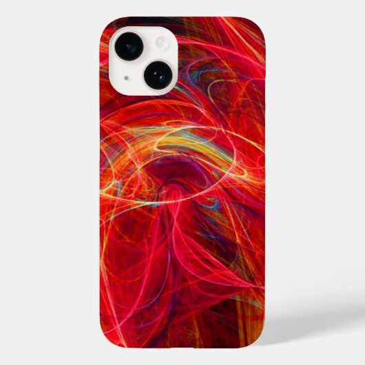 Coques Case-Mate iPhone PHOTON CRAZY Rose Rouge Jaune Vagues fractales (Verso)