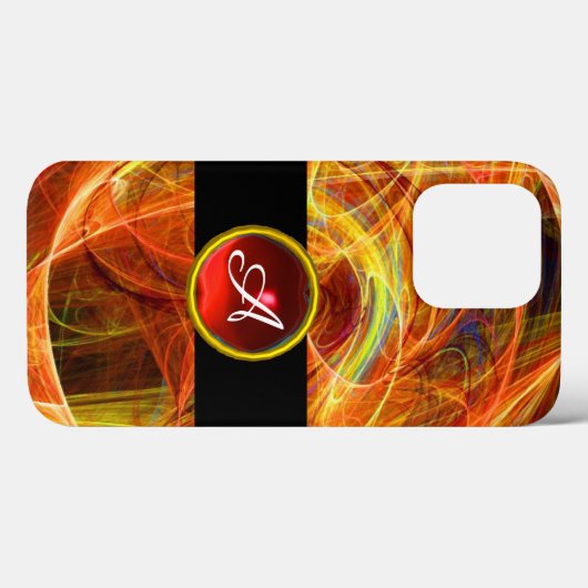 COQUES Case-Mate iPhone PHOTON FROID ROUGE RUBY GEM STONE MONOGRAM (Verso (horizontal))