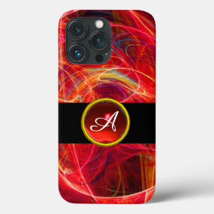 ETUI iPhone 13 PRO PHOTON FROID ROUGE RUBY GEM STONE MONOGRAM