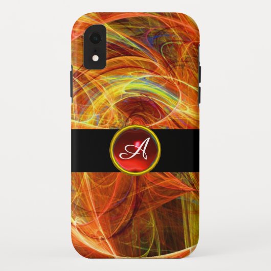 COQUES Case-Mate iPhone PHOTON FROID ROUGE RUBY GEM STONE MONOGRAM (Dos)