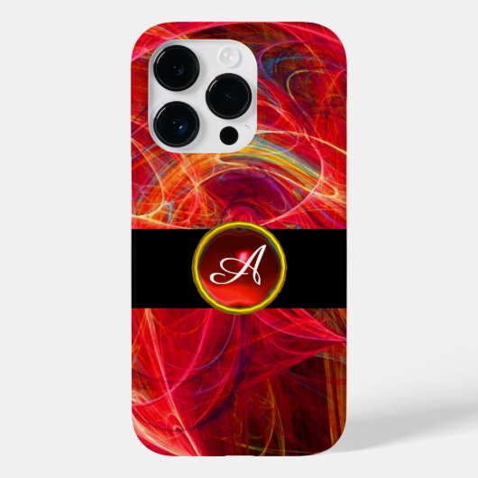 COQUES Case-Mate iPhone PHOTON FROID ROUGE RUBY GEM STONE MONOGRAM (Verso)