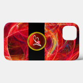 COQUES Case-Mate iPhone PHOTON FROID ROUGE RUBY GEM STONE MONOGRAM (Verso (horizontal))