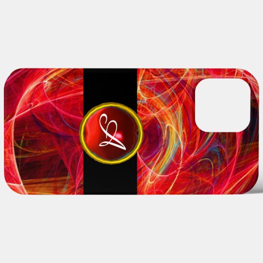 COQUES Case-Mate iPhone PHOTON FROID ROUGE RUBY GEM STONE MONOGRAM (Verso (horizontal))