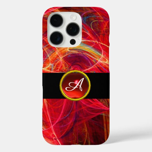 COQUES Case-Mate iPhone PHOTON FROID ROUGE RUBY GEM STONE MONOGRAM (Verso)