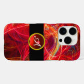 COQUES Case-Mate iPhone PHOTON FROID ROUGE RUBY GEM STONE MONOGRAM (Verso (horizontal))