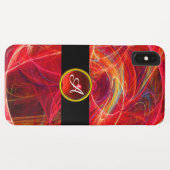Coques Case-Mate iPhone PHOTON FROID ROUGE RUBY GEMSTONE MONOGRAM Abstrait (Dos (Horizontal))