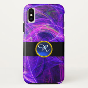ETUI iPhone Case-Mate PHOTON FROID SAPPHIRE BLEU GEM STONE MONOGRAMME