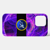 COQUES Case-Mate iPhone PHOTON FROID SAPPHIRE BLEU GEM STONE MONOGRAMME (Verso (horizontal))