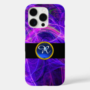 COQUES iPhone 16 PRO PHOTON FROID SAPPHIRE BLEU GEM STONE MONOGRAMME
