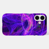 Coques Case-Mate iPhone PHOTON FROID Violet Bleu Frottis fractales (Verso (horizontal))