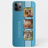 Coques Case-Mate iPhone Photos Personnalisées Nom Sur Aqua Turquoise Blue (Dos)