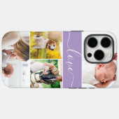 Coques Case-Mate iPhone Photos personnalisés Mémoires Amour Script violet (Verso (horizontal))