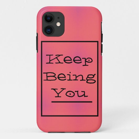 Coques Case-Mate iPhone Phrase "Keep Being You", rose printanière et viole (Dos)