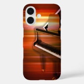 Coques Case-Mate iPhone Piano Art Abstrait - Gras Rouge & Noir (Verso)
