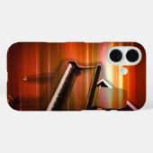 Coques Case-Mate iPhone Piano Art Abstrait - Gras Rouge & Noir (Verso (horizontal))