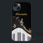 Case-Mate iPhone Case Piano Keyboard Music<br><div class="desc">Un motif noir,  or et blanc fait de notes musicales et d'un clavier de piano. Le boîtier téléphonique élégant parfait pour un amateur de musique,  musicien ou compositeur.</div>