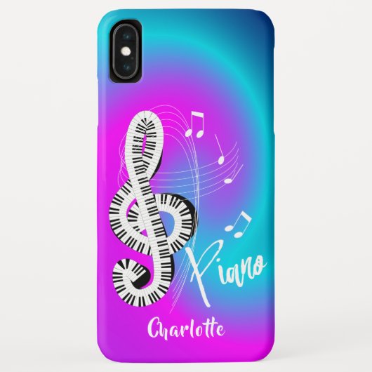 Coques Case-Mate iPhone Piano Keyboard Treble Clef Music Personnalisé (Dos)