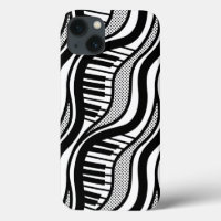 Piano moderne noir blanc Wavy