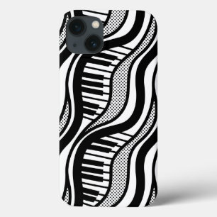 Case-Mate iPhone Case Piano moderne noir blanc Wavy