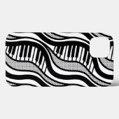 Coques Case-Mate iPhone Piano moderne noir blanc Wavy (Verso (horizontal))