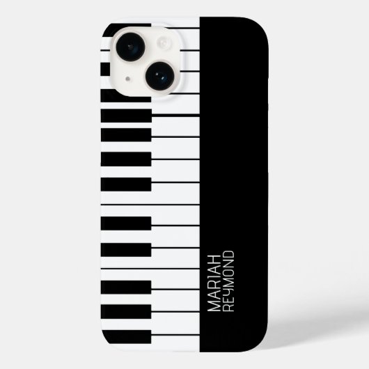 Coques Case-Mate iPhone Piano - Surface noire entièrement supérieure avec (Verso)