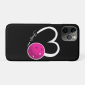 Coques Case-Mate iPhone Pickleball Amour Coeur blanc Magenta Pickleball (Dos (Horizontal))