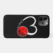 Coques Case-Mate iPhone Pickleball Amour Coeur Blanc Pickleball Rouge (Dos (Horizontal))