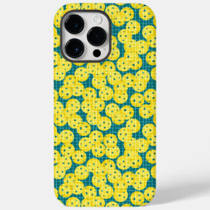 Coque Pour Pour iPhone 14 Pro Max Pickleball est la vie - Jaune sur sarcelle