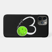 Coques Case-Mate iPhone Pickleball Love Personnalisé Blanc et LIme Green (Dos (Horizontal))