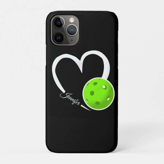 Coques Case-Mate iPhone Pickleball Love Personnalisé Blanc et LIme Green (Dos)
