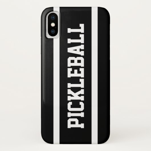 Coques Case-Mate iPhone PICKLEBALL Sportif Athlétisme Noir Blanc Stripes (Dos)