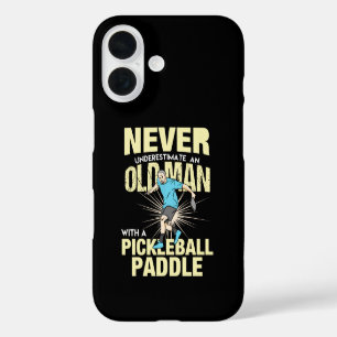 Coques iPhone 16 Pickleball - Vieux Homme Avec Pickleball Paddle