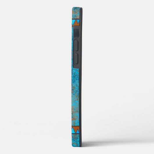 Coques Case-Mate iPhone Pics Turquoise géométrique du sud-ouest (Verso / Gauche)