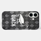 Coques Case-Mate iPhone Pictogramme de canard sur le Jacquard noir Grunge (Verso (horizontal))