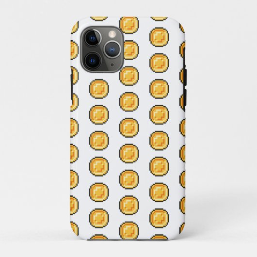 Coques Case-Mate iPhone Pièce de jeu dorée de style pixel 8 bits (Dos)