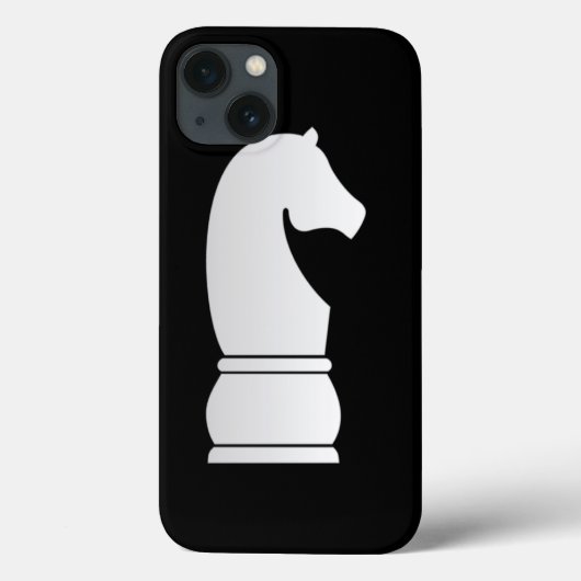 Coques Case-Mate iPhone Pièce d'échecs de chevalier blanc (Verso)