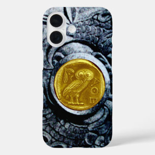 COQUES iPhone 16 PIÈCE D'OR ANTIQUE OWL AVEC GRIFFONS D'ARGENT