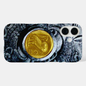 COQUES Case-Mate iPhone PIÈCE D'OR ANTIQUE OWL AVEC GRIFFONS D'ARGENT (Verso (horizontal))
