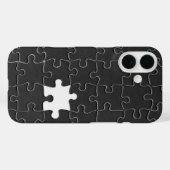 Coques Case-Mate iPhone Pièce Jigsaw Puzzle manquante noir (Verso (horizontal))