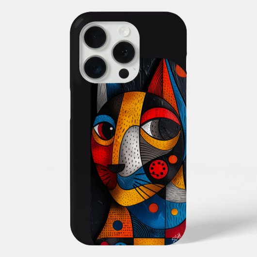 Coques Case-Mate iPhone Pièce maîtresse de Feline Abstraite - Art de chat (Verso)