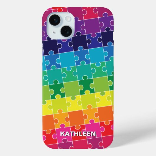 Coques Case-Mate iPhone Pièces de puzzle arc-en-ciel sensibilisation sur l (Verso)