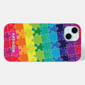 Coques Case-Mate iPhone Pièces de puzzle arc-en-ciel sensibilisation sur l (Verso (horizontal))