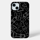 Coques Case-Mate iPhone Pièces d'échecs noires (Verso)